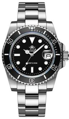 Fashion Sheath Addiesdive Men Stainless Steel Quartz Watch black Steel