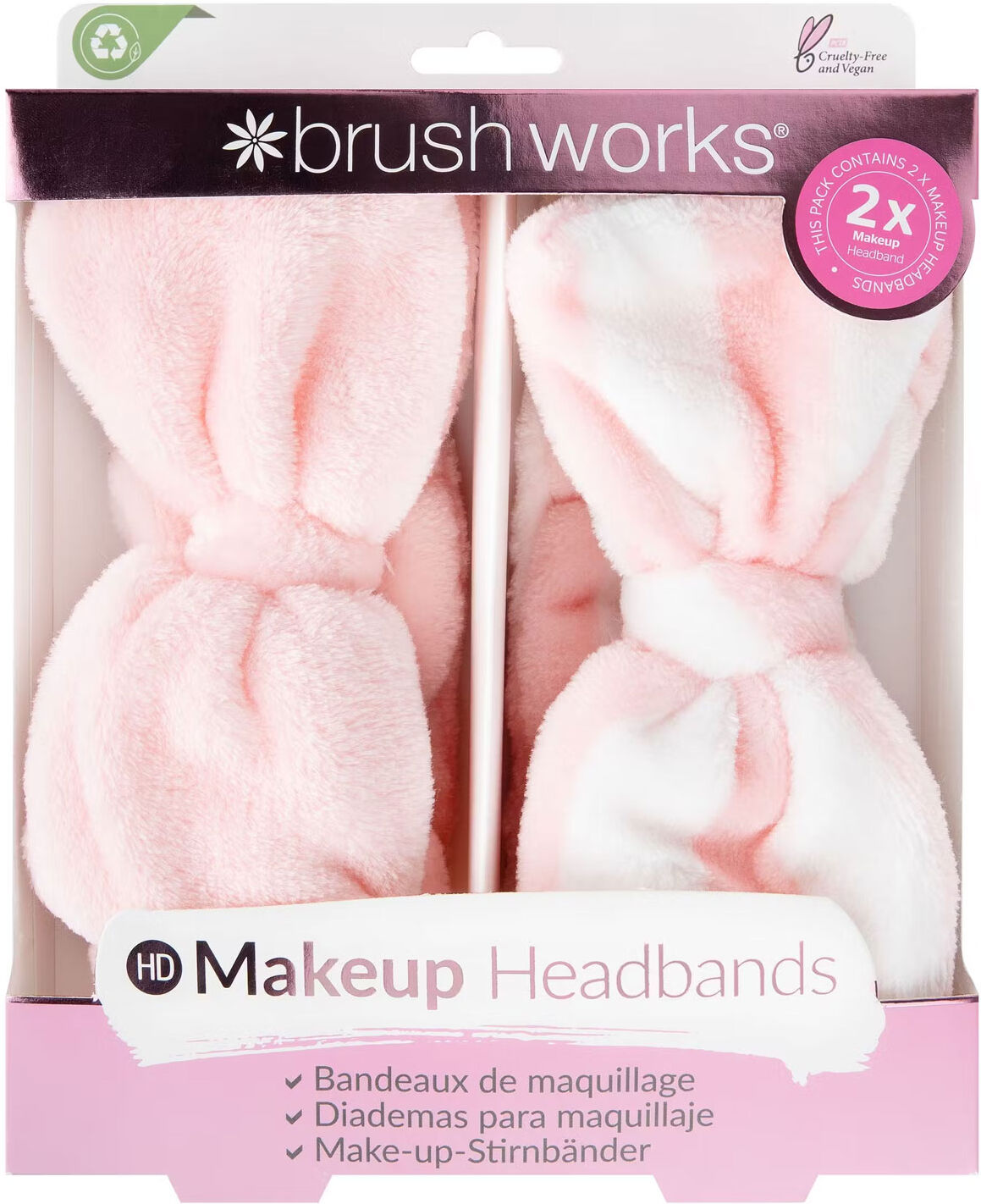 BRUSHWORKS Makeup Headbands 2pcs