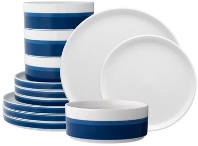 Noritake ColorStax Stripe 12-Piece Stax Set, Service for 4