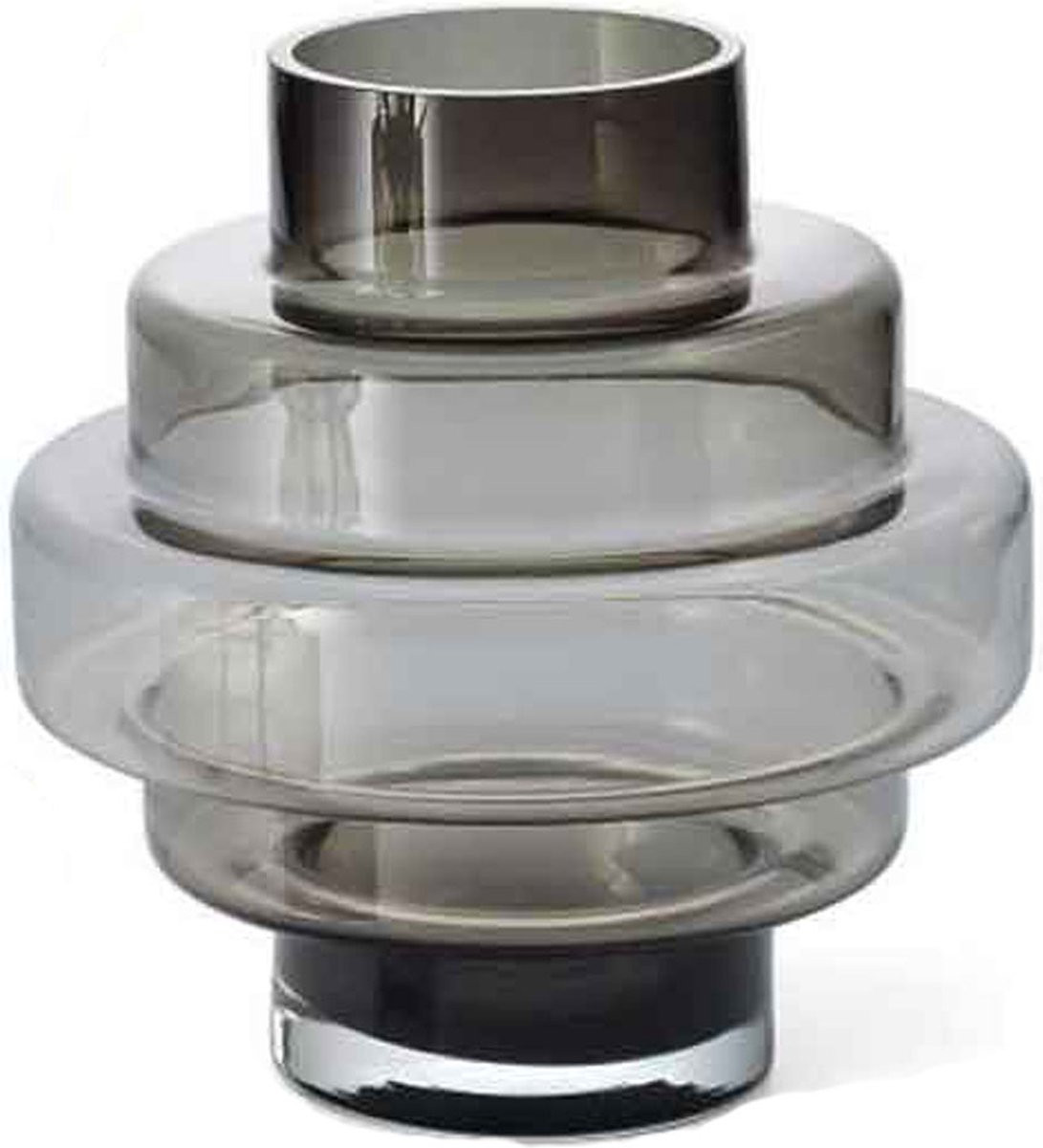 Philippi Design City Vase Large - Handgemaakte glazen vaas in grijs