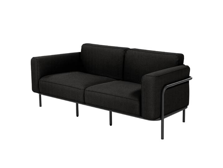 3-Sitzer Outdoor-Sofa Mura 212 x 76 x 88cm Schwarz/Schwarz