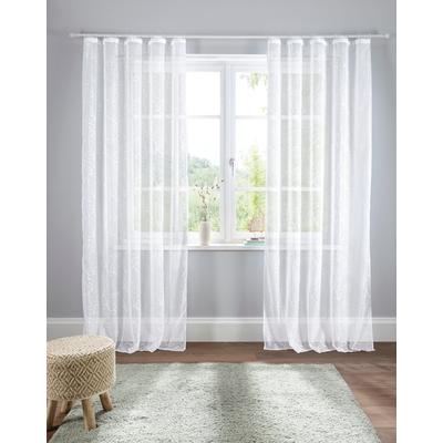 Gardine OTTO HOME "Adele" Gr. 5, weiß, B:130cm H:265cm, Voile, Polyester, Gardinen, Gardine, transparent, mit floraler Stickerei, Voile