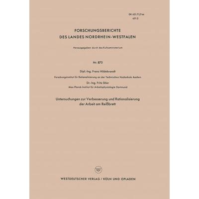 Untersuchungen zur Verbesserung und Rationalisierung der Arbeit am Reißbrett, Taschenbuch von Franz Hildebrandt, VS Verlag für Sozialwissenschaften,