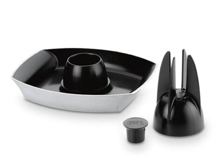 Weber Support à volaille Deluxe/Support en Acier Inoxydable pour Poulet juteux avec bac d’égouttage intégré pour Une Cuisson aromatique – Argent (6731)