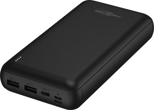 Ansmann PB212 Powerbank 30000 mAh Smart IC LiPo Micro USB, USB-C, Lightning Schwarz Statusanzeige