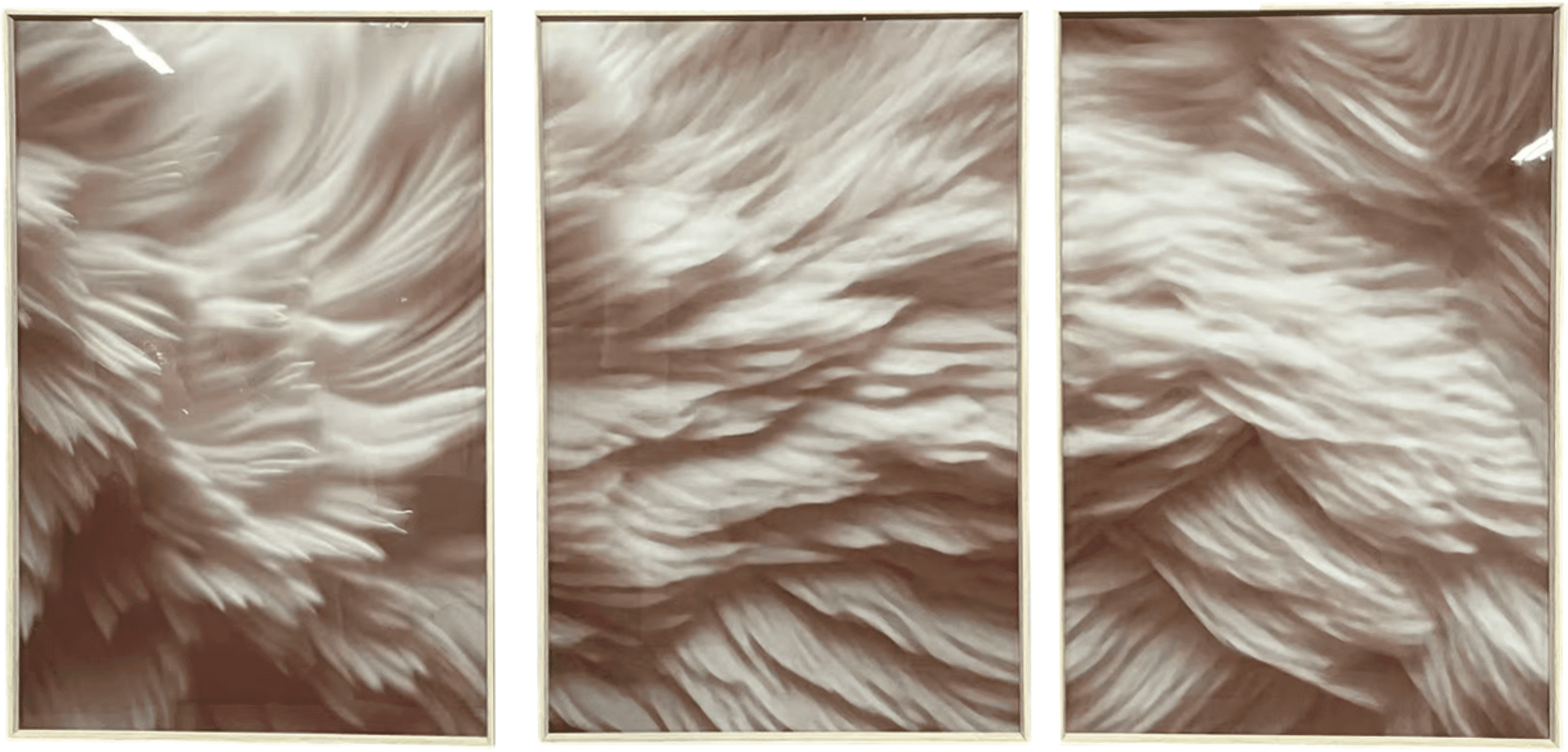 Aquaria Heavenly Feather Neural Framed Wall Art - Set of 3