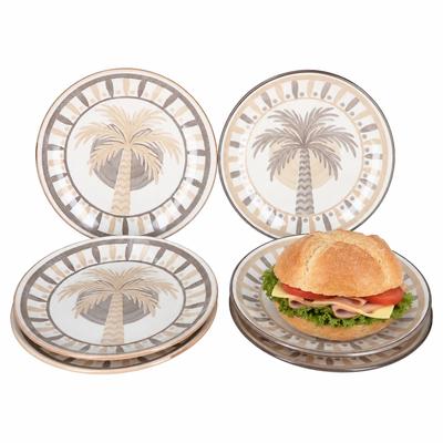 6er Set Palme Kuchenteller Ø19,2cm Braun & Beige Frühstück Dessert