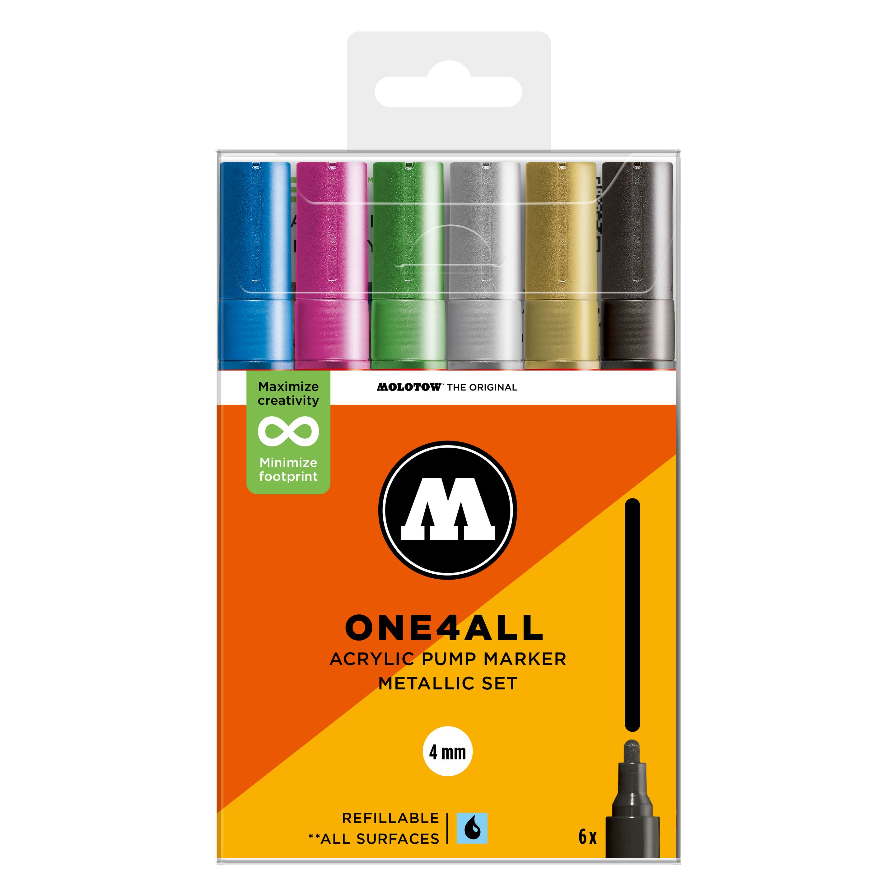 Molotow Acrylmarker One4All 227HS Metallic Set (6x) (MO200842)