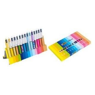 Bic 4-Farben-Kugelschreiber 4 Colours bunt, Schreibfarbe: blau, rot, grün, schwarz, pink, violett, t (1x) (5182771)