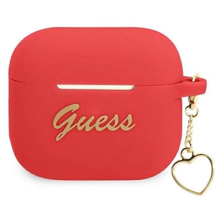 Guess GUA3LSCHSR AirPods 3 cover czerwony/red Silicone Charm Heart Collection (Kopfhörer Hülle) (GUA3LSCHSR)