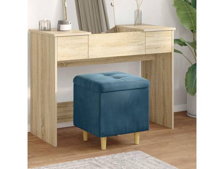 NLQMSU Sitzhocker mit Stauraum, Velours, 40 x 40 x 45 cm, mit Kissen Gepolsterter Ottoman, verstecktes Fach, Füße aus Holz, Beistellsitz, Fußstütze, Wohnzimmer, Schlafzimmer, Eingangsbereich