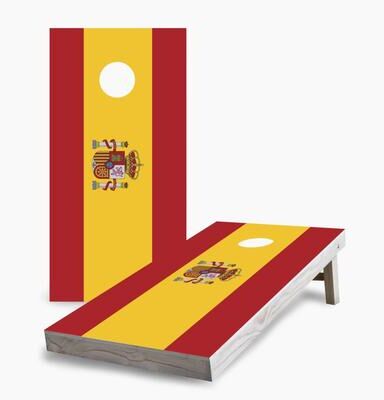 Skip's Garage Spanish Flag Cornhole Boards
