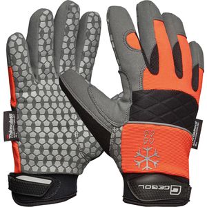 Gebol Arbeitshandschuhe Master Thermo, 709865, Silikon-Noppen, orange-grau, Größe 9 / L