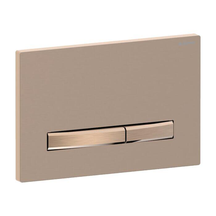 Geberit Sigma 50 Square Betätigungsplatte 115670QB2 Deckplatte rotgold gebürstet, Platte/Taste rotgold, für 2-Mengen-Spülung