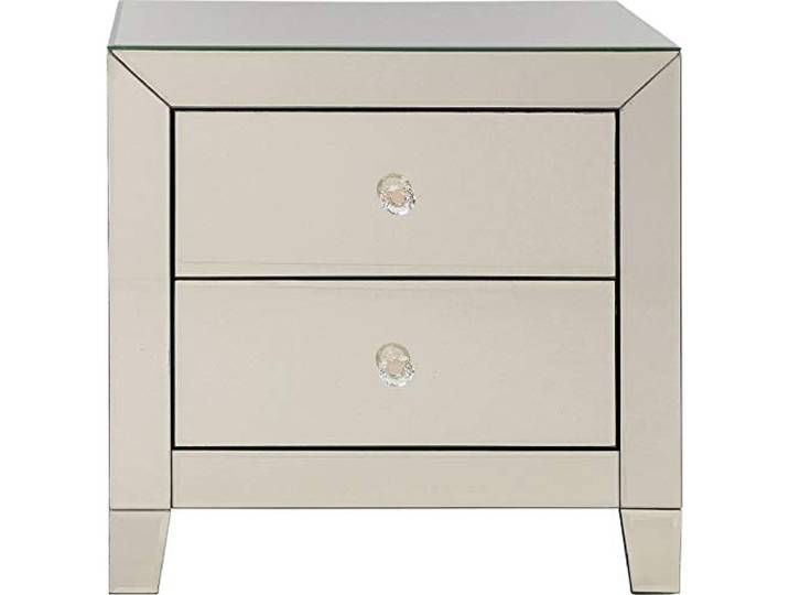 Kare Design Kommode Klein Luxury, verspiegelt, Nachttisch mit 2 Schubladen, Schlafzimmer, edle Glasgriffe, 50x49x41cm (H/B/T)