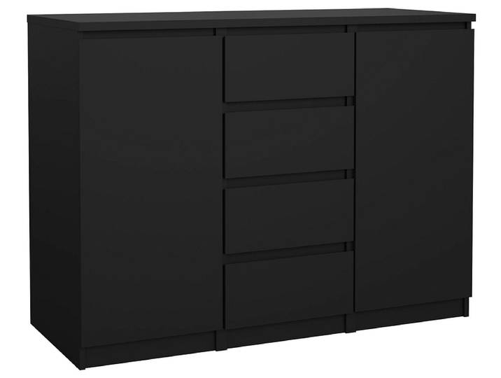 Kommode NAIA 2 Türen 4 Schubladen 50x120.8x90.7cm schwarz matt