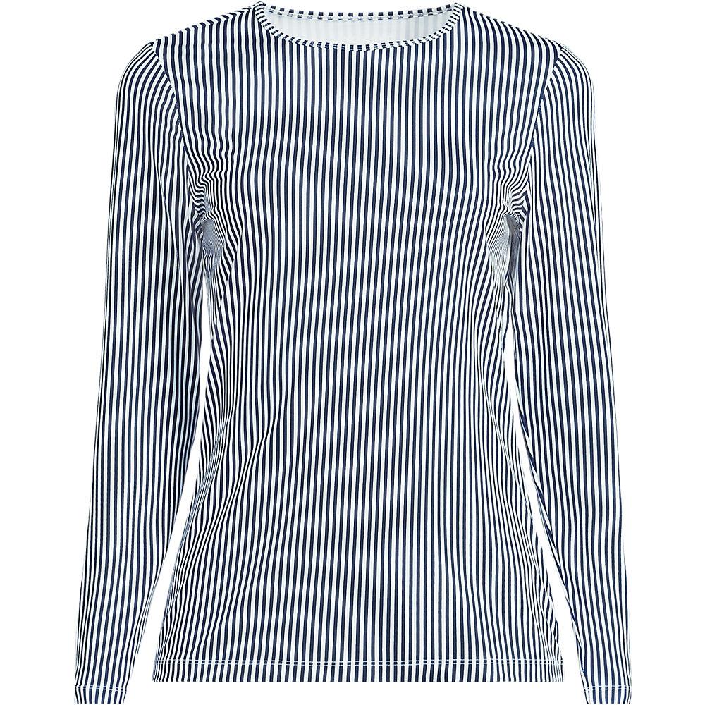 Schnelltrocknendes UPF 50 Sonnenschutz-Gartenshirt in Plus-Größe, Damen, size: plus, Blau, Nylon-Mischung, by Lands' End