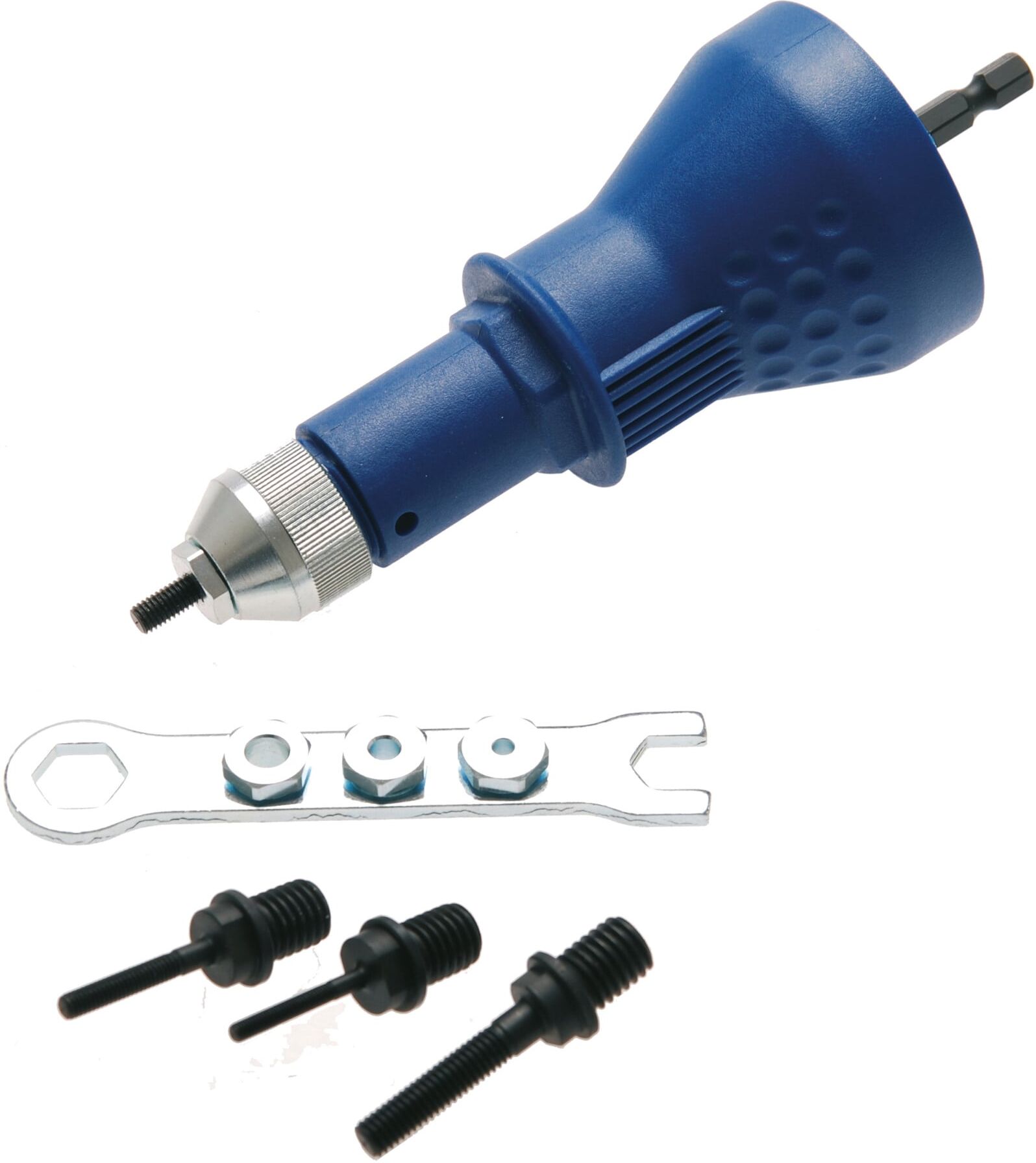 BGS Technic Nietmutternaufsatz M3 / M4 / M5 / M6 aus Metall für Nietmuttern mit verschiedenen Größen, 407)