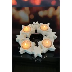 Kerzenring Cometa 23cm creme-weiß