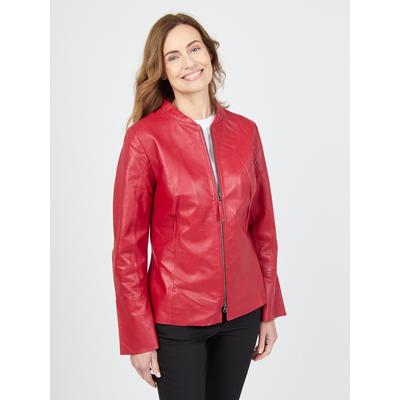 Bikerjacke JCC "31019218", Damen, Gr. 52, rot, Obermaterial: 100% Lammleder. Futter: 100% Polyester, Jacken