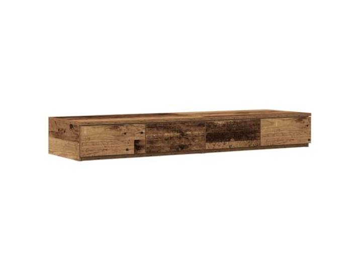 Fisinber Bettschubladen Altholz 120x36,5x16,5cm Holzwerkstoff 4 Schubladen Platzsparende Bett-Untergestell Schubladen fürs Schlafzimmer, auch als Sitzbank oder Nachttisch nutzbar.