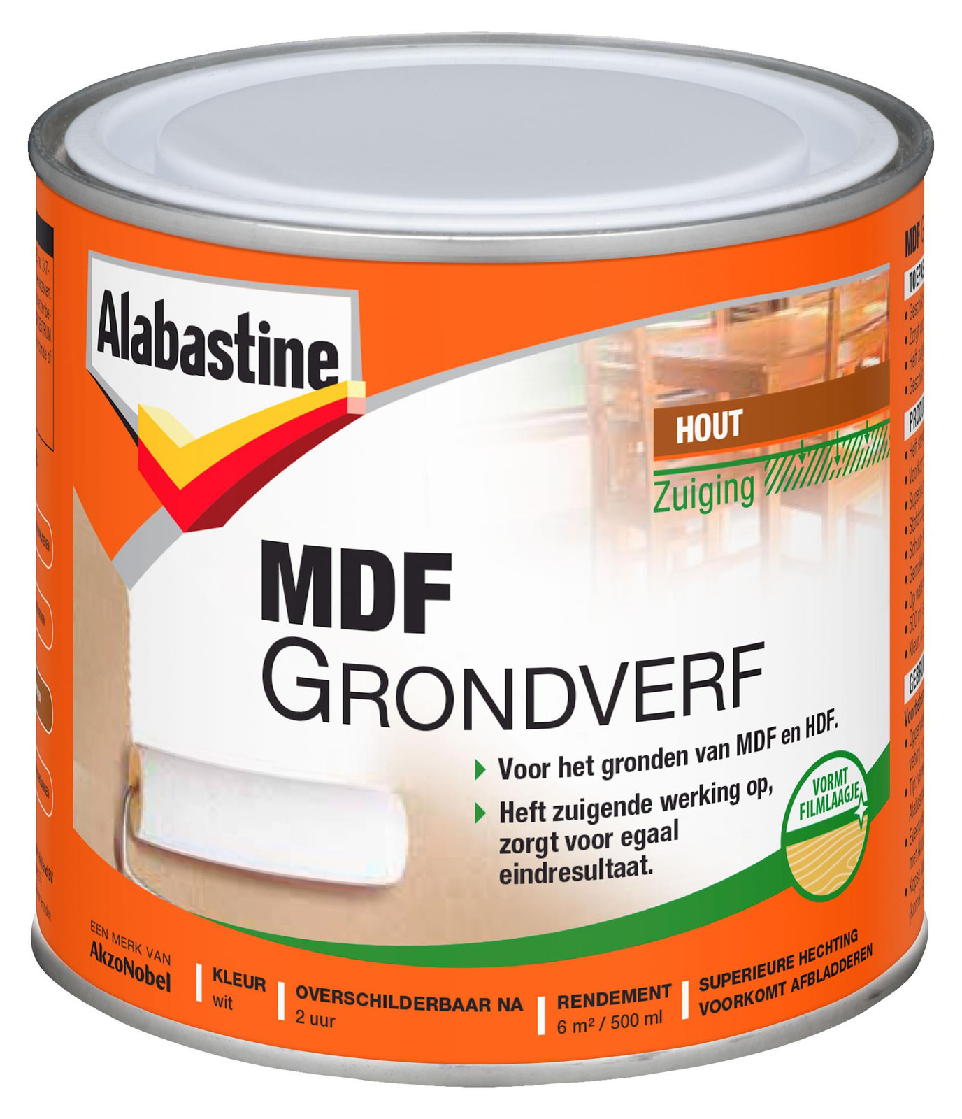 Alabastine MDF Grondverf Wit 500 ml