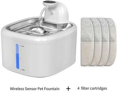 Uplift Picks Wireless Motion Sensor Cat Water Fountain With Stainless Steel Tray 3.5 Liters (4 Filters)