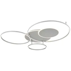 LED Deckenleuchte Wohnzimmerlampe Metall silber dimmbar Fernbedienung L 116 cm