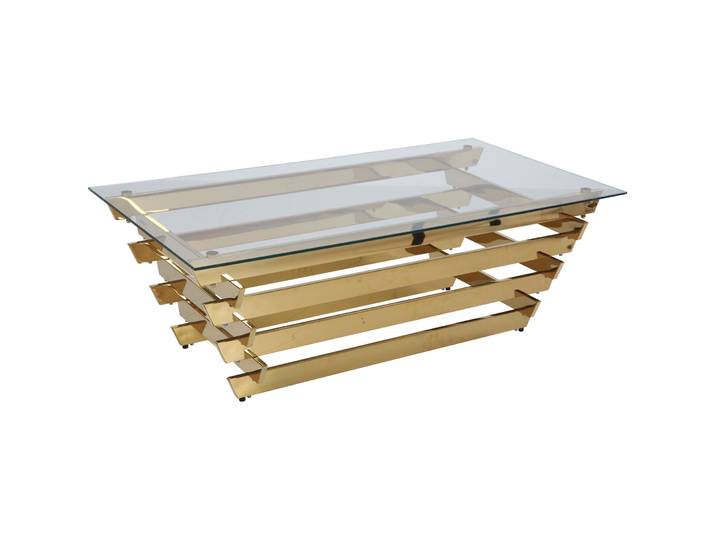 Salontisch Annina gold Sicherheitsglas, rostfreier Edelstahl B 130 T 70 cm