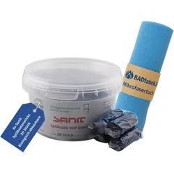 BADfabrik24 Sanit Spülkastensticks RDF blau 3372 6 Stück + Mikrofasertuch