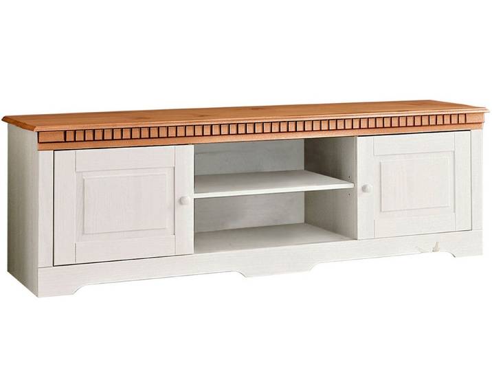 loft24 Lowboard Lichi, TV-Board Landhausstil, TV Möbel Kiefer, 2 Türen