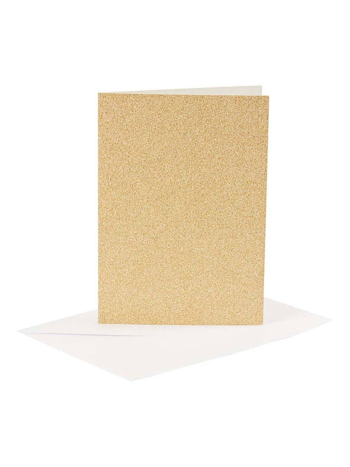 Creativ Company Cards and Envelopes 10.5x15cm Glitter Gold - 4 pcs.