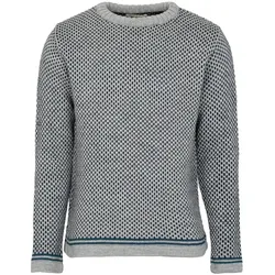 Fuza Wool of Denmark Herren Nordic Stripe Wollpullover - M - silver grey