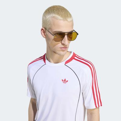 Poloshirt ADIDAS ORIGINALS "TEAMGEIST 26", Herren, Gr. XL, weiß (weiß, pure ruby), Obermaterial: 100% Polyester, Rundhals, Shirts