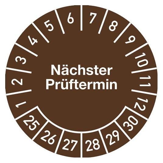 Moedel Mehrjahresprüfplakette Ø 20 mm Nächster Prüftermin 2026 - 2031 Folie (106730)