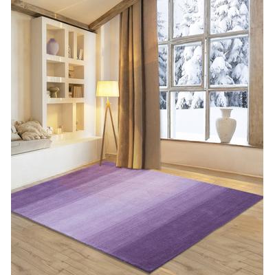 Wollteppich OTTO HOME "Lessach", lila, B:90cm H:14mm L:160cm, Schurwolle, Teppiche, Handweb Teppich, mit modernem Farbverlauf, reine Wolle, handgewebt
