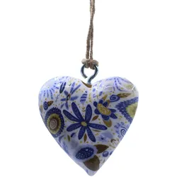 Large Decor Wood Hearts -  Blue Floral