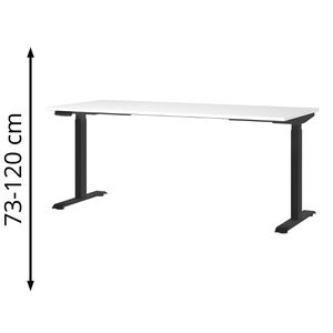 Germania Schreibtisch Mailand, 7909-614, weiß / schwarz, elektrisch höhenverstellbar, 180 x 73-120 x 80 cm