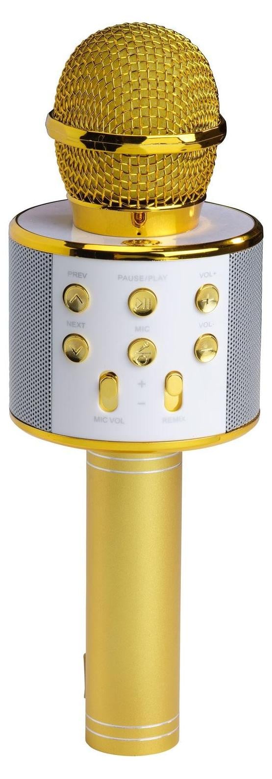 Denver KMS-20GOMK2 Draadloze Karaoke Microfoon met Bluetooth en USB, Goudkleurig
