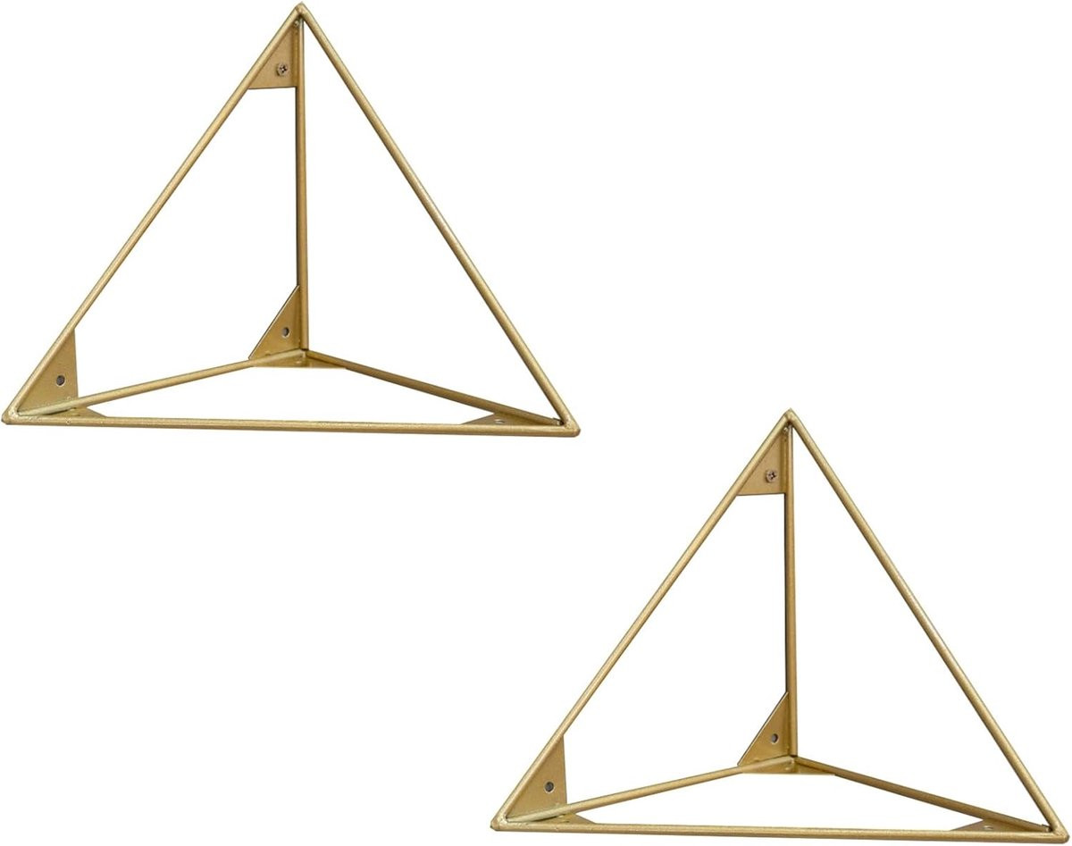 Zwaar belastbare plankbeugels in goud, 25 cm