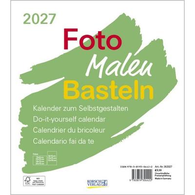 Foto-Malen-Basteln Bastelkalender weiß 2027