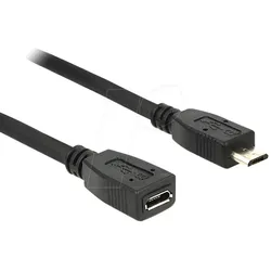 DELOCK 83248 - USB 2.0 Kabel, Micro B Stecker auf Micro B Buchse, 1,0 m