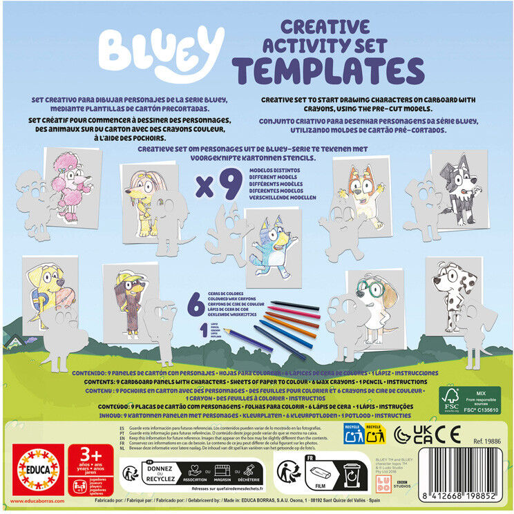 EDUCA BORRAS Creative Activity Set Templates Bluey - Educa
