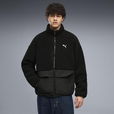 Wendejacke PUMA "HYBRID REFIBRE SHERPA JACKET M", Herren, Gr. S, schwarz (puma schwarz), Rippware, Obermaterial: 100% Polyester. Futter: 100% Polyester, unifarben, relaxed fit normal, Jacken, sportlicher Stil, mit Reißverschluss, mit Cargotasche,...