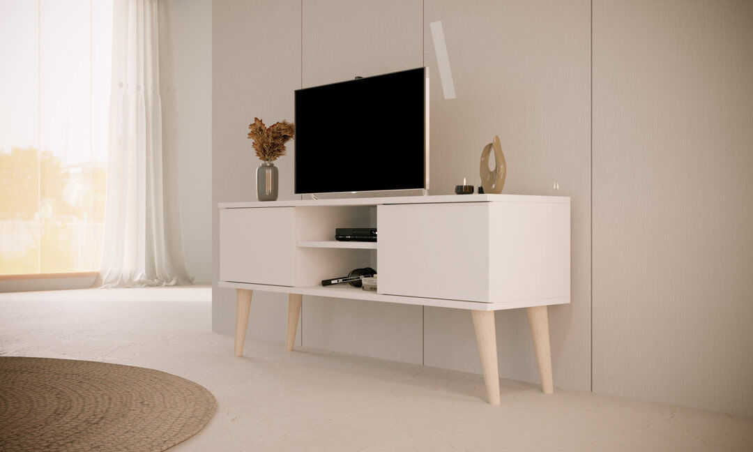 Norden Home Kaylani TV Stand White 120cm W