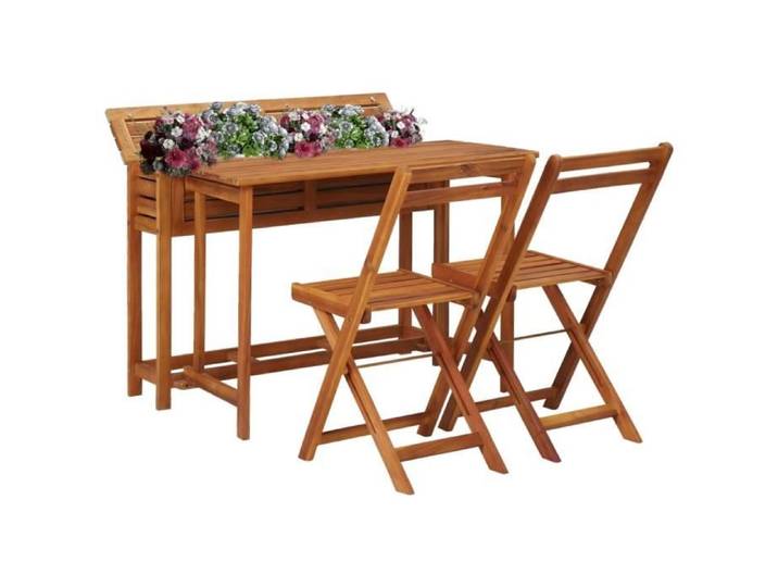 Mobilier de jardin de bistro - 3 pcs - Ensemble table et chaises - Bois d'acacia massif- Super Beau - 94382