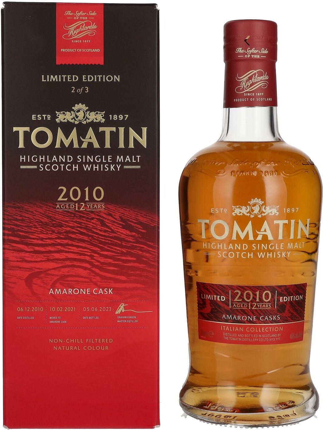 Tomatin Whisky Tomatin 12 Years Old Italian Collection AMARONE CASKS 2010 46% Vol. 0,7l in Geschenkbox