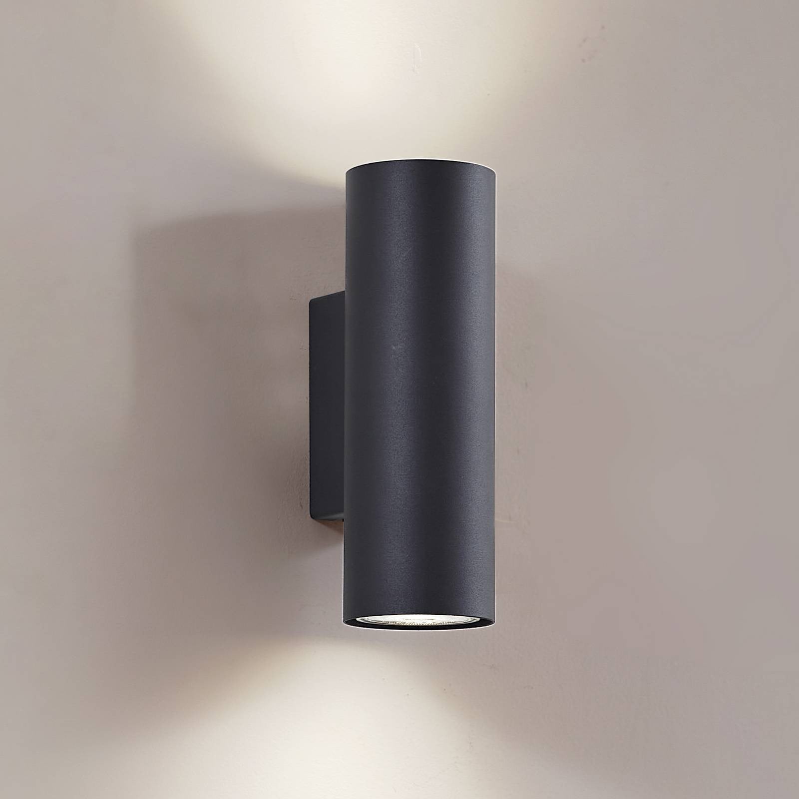Lindby Wandlamp Joffrey, Modern, Zwart, Aluminium, Dimbaar