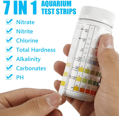 Inspire Essentials AquaCheck 7 In 1 Aquarium Water Test Strips 100 Count Kit 7 In 1
