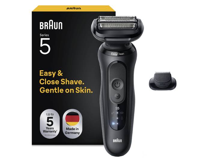 Braun Series 5 52-N1200s - Rasoir Électrique à Grille Rechargeable avec Tondeuse de Précision - 100 % Étanche - Noir